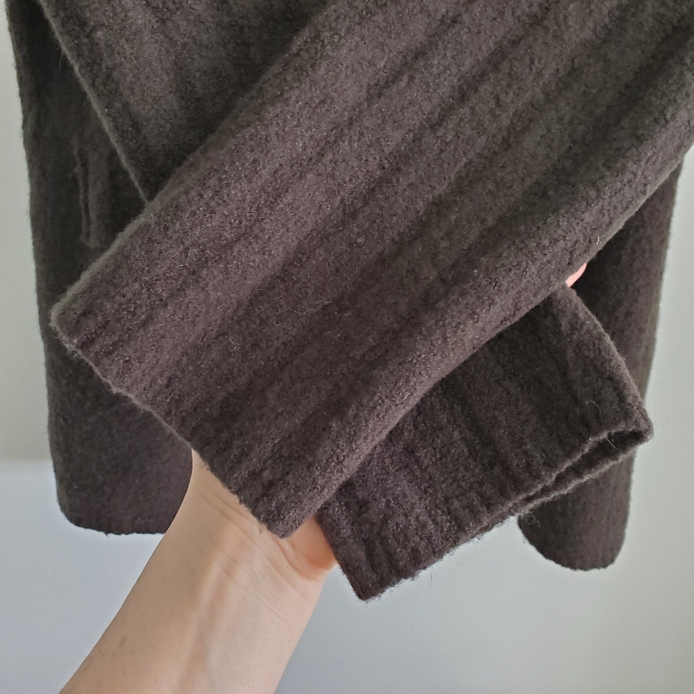 Vintage Small Sweater Tristan And Iseut Wool Cardigan Forest Green V-neck Button - Picture 4 of 16